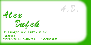 alex dufek business card